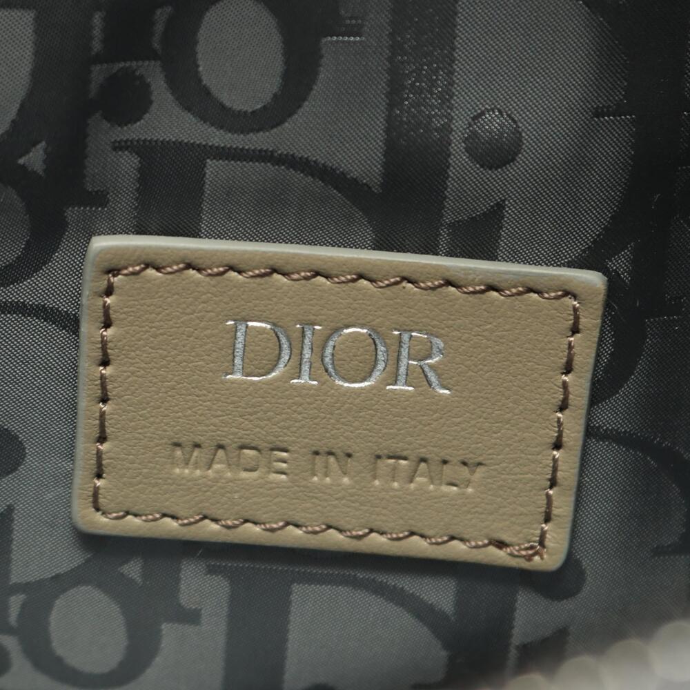 Dior SADDLE Waist Bag Body Bum Crossbody Belt Leather Gray Beige - Picture 3 of 7